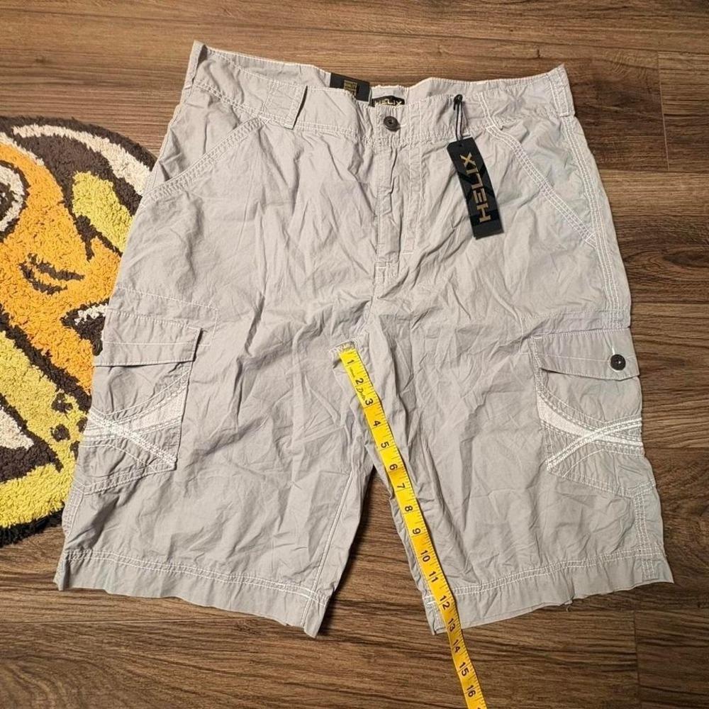 Deadstock Helix grey baggy cargo shorts Size 38"  (0227)